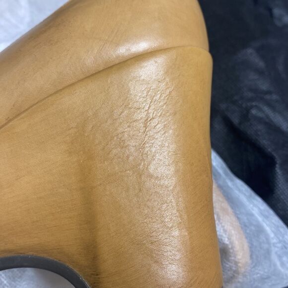 Enzo Angiolini Wedge Heels Camel Brown Leather Size 8 NARROW Y - Picture 8 of 10